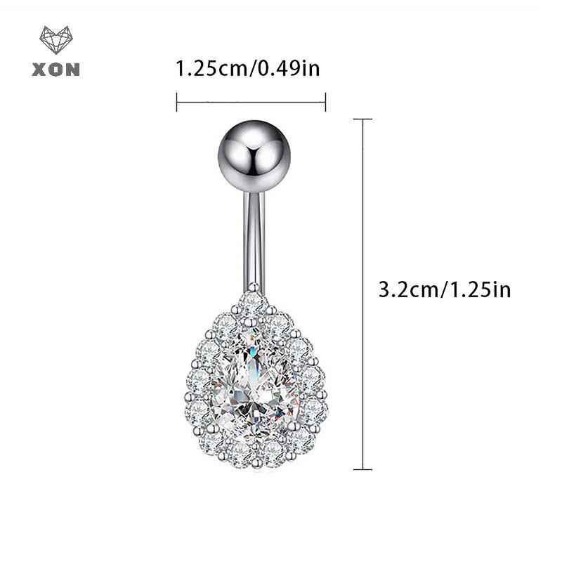 [XON] Nhẫn Nút Bụng Trái Tim Gợi Cảm Cá Tính Cho Nữ Bé Gái Pha Lê Zircon Bụng Rốn Nhẫn Trang Sức Cơ Thể [EN]