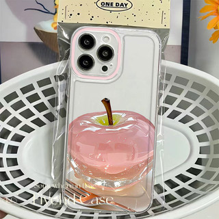 Ins Korea Crystal Apple Luxury Advanced HD Clear Casing cho iPhone 11 16 15 14 13 12 Pro Xs Max XR X 7 8 6 6s Plus SE Ốp lưng điện thoại TPU mềm Vỏ bảo vệ chống rơi