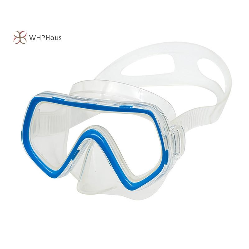 < WHPHous-t > Mặt nạ lặn Kính bơi chống nước Toàn cảnh HD dành cho người lớn Thanh niên Váy silicon chống sương mù có nắp mũi Thiết bị bơi lội