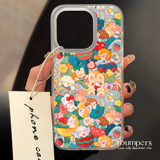 ibumpers Ốp Điện Thoại iPhone Dễ Thương Nhiều Màu Sắc Họa Tiết Hoạt Hình Ốp Lưng Trong Suốt Nhám Mờ Chống Bẩn Chống Sốc Cho IPhone 16 15 14 12 13 11 Pro Max IP 7 8 Plus X XS XR