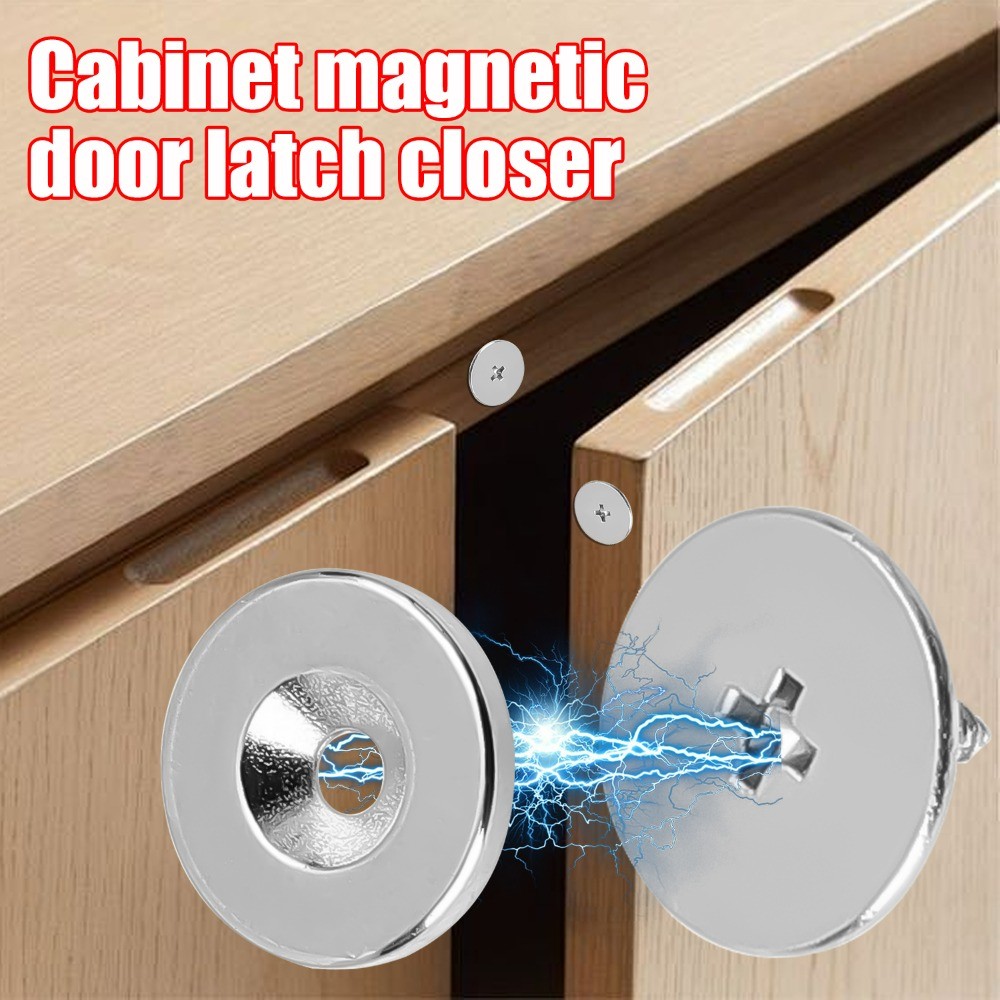 [Trang chủ] Tủ nam châm hạng nặng Catch - Nam châm phủ niken dày 0,26cm có vít gắn, đóng cửa chống gỉ để lắp đặt nội thất gia đình