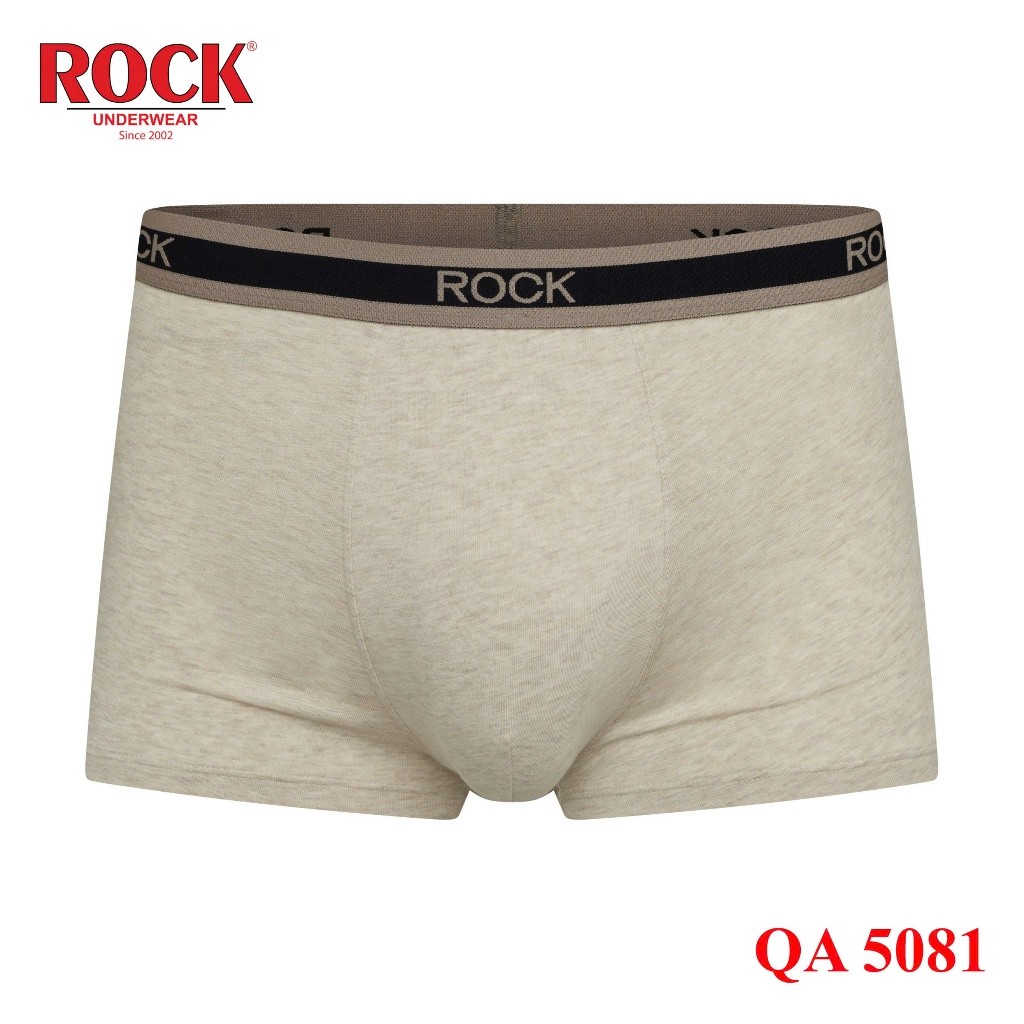 Quần lót nam boxer trơn ROCK QA 5081 vải cotton mềm bảng lưng to