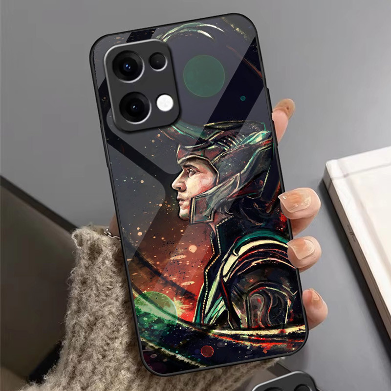 Ốp Điện Thoại Thủy Tinh Loki 01 Cho Oppo A54 A74 4G A79 5G A94 A3X Reno 11 12 13 11F 12F 13F 10 8 Cover
