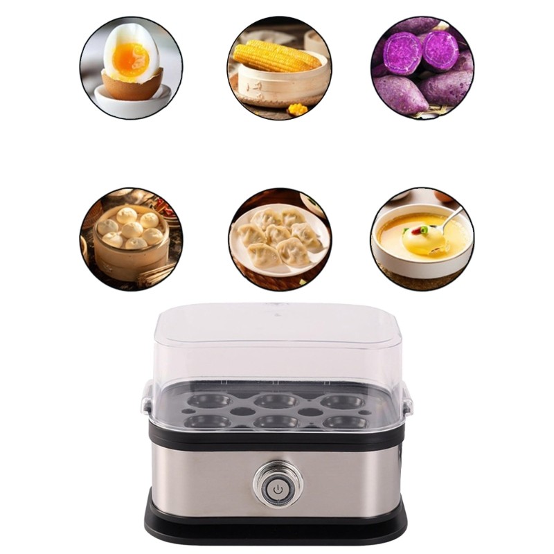 SHI Nồi hơi trứng bằng thép không gỉ 200W Nồi 6 quả trứng Công suất hấp trứng điện