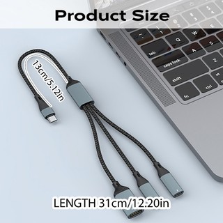 Bộ chuyển đổi bộ chia USB C 3 trong 1 YXA 2 hỗ trợ sạc nhanh và truyền dữ liệu cho điện thoại Máy tính bảng và các thiết bị khác