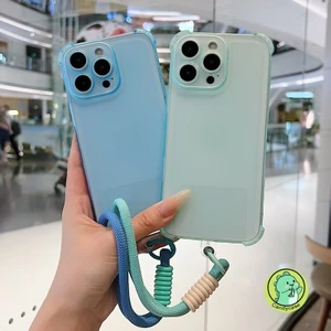 Ốp Điện Thoại Ice Mist Có Dây Đeo Cho Samsung Galaxy A36 A56 A55 A54 A35 A53 A52 A52S A51 M40S A50 A50S A30S A35 5G 4G Matte Cover Vỏ Dây AirBag Mềm Màu Trơn Sang Trọng Dễ Thương