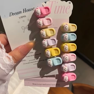 【Phụ Kiện Tóc】Set 6 Kẹp Tóc Dép Nhỏ Hình Hoạt Dễ Thương Thời Trang Hàn Quốc