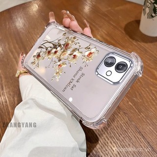 Ốp lưng cho Samsung A06, bốn góc chống rơi, ốp điện thoại mạ điện, thiết kế mới hình cành cây và hoa, ốp mềm TPU silicone