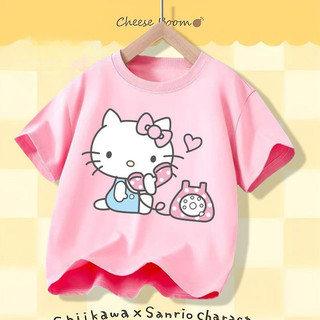 2025 Hello Kitty Bé Gái Mùa Hè Áo Thun Bé Trai Hoạt Hình In Tee Tay Ngắn