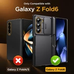 Ốp lưng TONGATE cho Z Fold 6, [có giá đỡ thẻ & Hộp đựng bút S] [Bảo vệ màn hình kính & Vỏ máy ảnh trượt] Ví bảo vệ bản lề chắc chắn Vỏ điện thoại chân đế cho Samsung Galaxy Z — ảnh 8