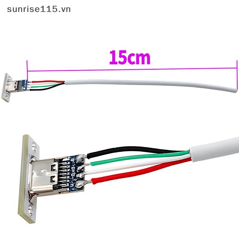 Srvn Type-C Jack 4 P Dây hàn Nữ DIY Kết nối thẳng cho cổng sạc điện thoại di động Ổ cắm sạc.