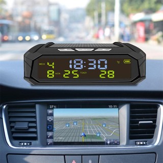 Lookshow Đồng hồ kỹ thuật số ô tô năng lượng mặt trời LCD Thời gian ngày Hiển thị nhiệt độ Ngoài trời Phụ tùng ô tô Trang trí C01 / C05 L4V4