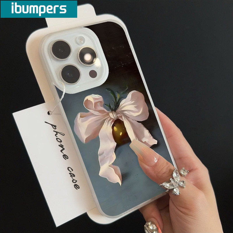 ibumpers Ốp Lưng IPhone Họa Tiết Thỏ Nơ Dễ Thương Đẹp Ốp Điện Thoại Trong Suốt Nhám Mờ TPU Mỏng Chống Sốc Chống Bẩn Cho IPhone 16 15 14 12 13 11 Pro Max IP 7 8 Plus X XS XR