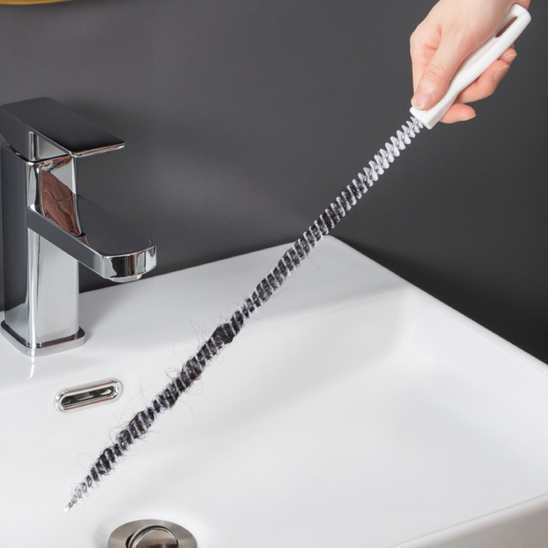 Dụng cụ làm sạch tóc thoát nước nhà bếp Bàn chải dài Bồn rửa nhà linh hoạt Chống tắc nghẽn Móc làm sạch Đường ống Bàn chải nạo vét