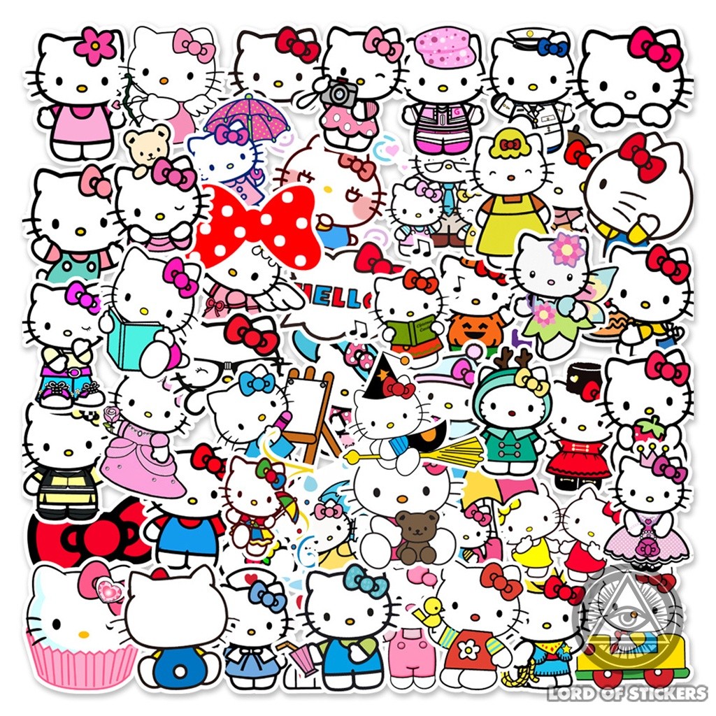 50 Nhãn Dán Hello Kitty Sticker Cute Phong Cách Hoạt Hình