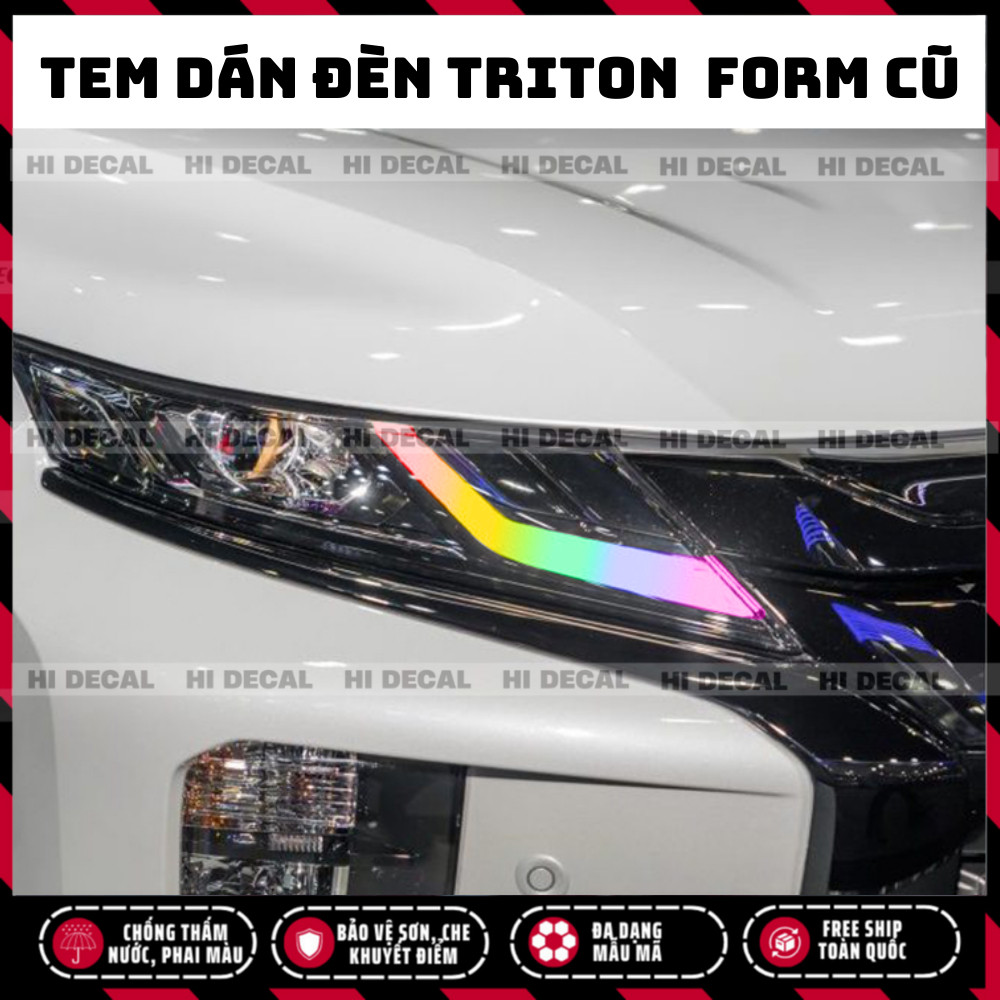 Tem dán đèn Triton 2019 - 2023, tem đổi màu bảo vệ đèn xe triton , Decal dán trang trí đèn Triton bền màu chống nước