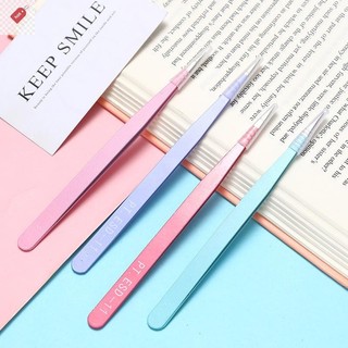 Alik 1 Bộ Nhíp Màu Cong Thẳng Bằng Thép Không Gỉ Fr Móng Tay Nghệ Thuật Miếng Dán Kim Cương Giả Chọn Dụng Cụ Trang Điểm Lông Mi DIY Nhíp Dụng Cụ VN
