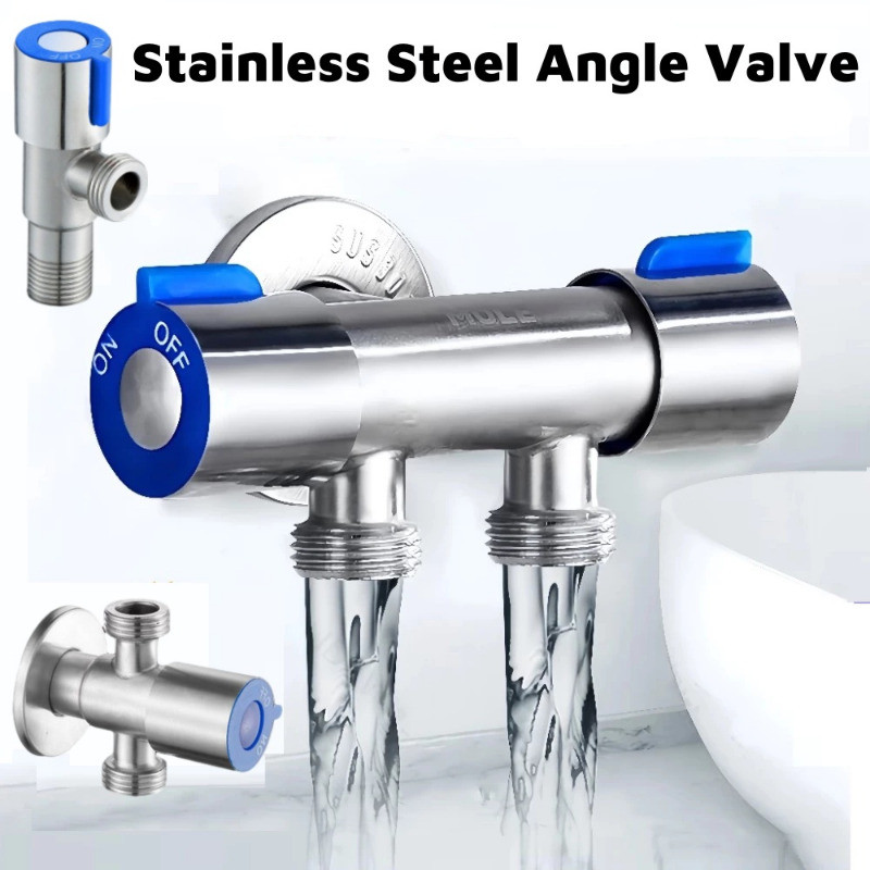 Van Ba Góc Inox,Van nước đa năng 2 cổng xả,Van Nước Nóng Bồn Cầu Van Ba,Dễ dàng cài đặt,Dễ sử dụng