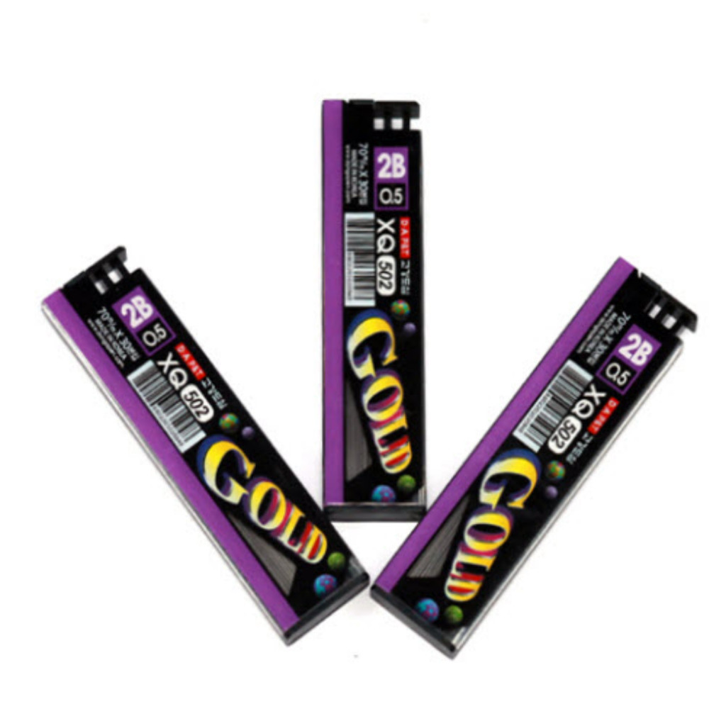 [ BÁN 3 ỐNG ] Ruột ngòi bút chì bấm 0.5mm Gold Korea Hàn Quốc.
