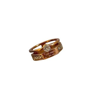 Nhẫn Titan Nữ không gỉ Lớn Zircon Hai Lớp Hoa Hồng Vàng Nhẫn Giá Rẻ Sang Trọng Thời Trang Niche  Phong Cách Nơi Làm Việc Trang Sức