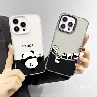ibumpers Ốp Điện Thoại iPhone Dễ Thương Họa Tiết Gấu Trúc Sống Động Ốp Lưng Trong Suốt Nhám Mờ Chống Bẩn Chống Sốc Cho IPhone 16 15 14 12 13 11 Pro Max IP 7 8 Plus X XS XR