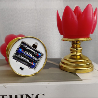 Đèn Hoa Sen Đặt Bàn Thờ Sử Dụng Pin, Đèn LED An Toàn Dành Cho Ban Thờ Phật Giáo