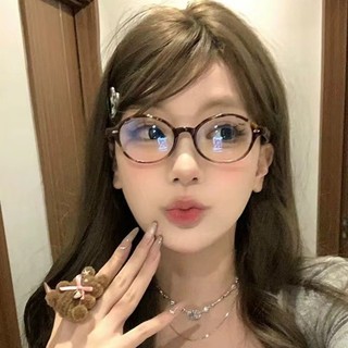 Thời Trang Nhật Bản Hình Bầu Dục Nhỏ Khung Cơm Móng Tay Gương Phẳng Nữ Chống Xanh Khung Gương Hợp Thời Trang retro Kính Khung Văn Học Nhỏ Tươi