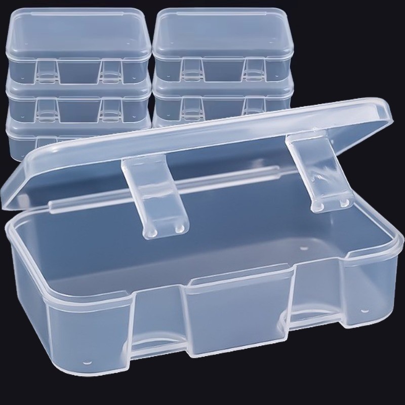 1 / 2 / 3 Chiếc Hộp Bao Bì Vuông Nhỏ DIY Trang Sức Tổ Chức - Hộp Bảo Quản Bằng Nhựa Hình Chữ Nhật Có Thể Bảo Vệ Trong Suốt
