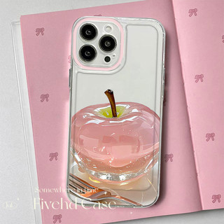 Ins Korea Crystal Apple Luxury Advanced HD Clear Casing cho iPhone 11 16 15 14 13 12 Pro Xs Max XR X 7 8 6 6s Plus SE Ốp lưng điện thoại TPU mềm Vỏ bảo vệ chống rơi