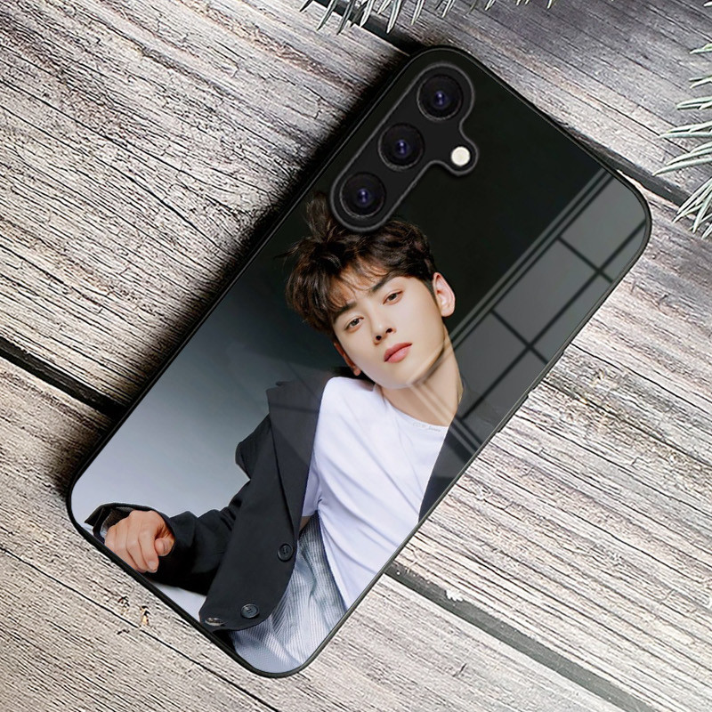Ốp Điện Thoại Kính Cường Lực Cha Eun Woo Cho Samsung Galaxy A11 A14 A20 A30 A22 A32 A33 A34 A40 A42 A51 4G A52 A53 A54 A70 A71 A72 A73 5G