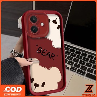 Ốp lưng cho OPPO Reno13 F Reno13 Pro Reno12Pro Reno12 F Reno11Pro Reno11 F Reno10Pro Reno8T Reno8Z Reno7Z Reno8 Reno7 Reno5 Reno4 Vỏ điện thoại TPU chống sốc hình gấu nâu hoạt hình dễ thương