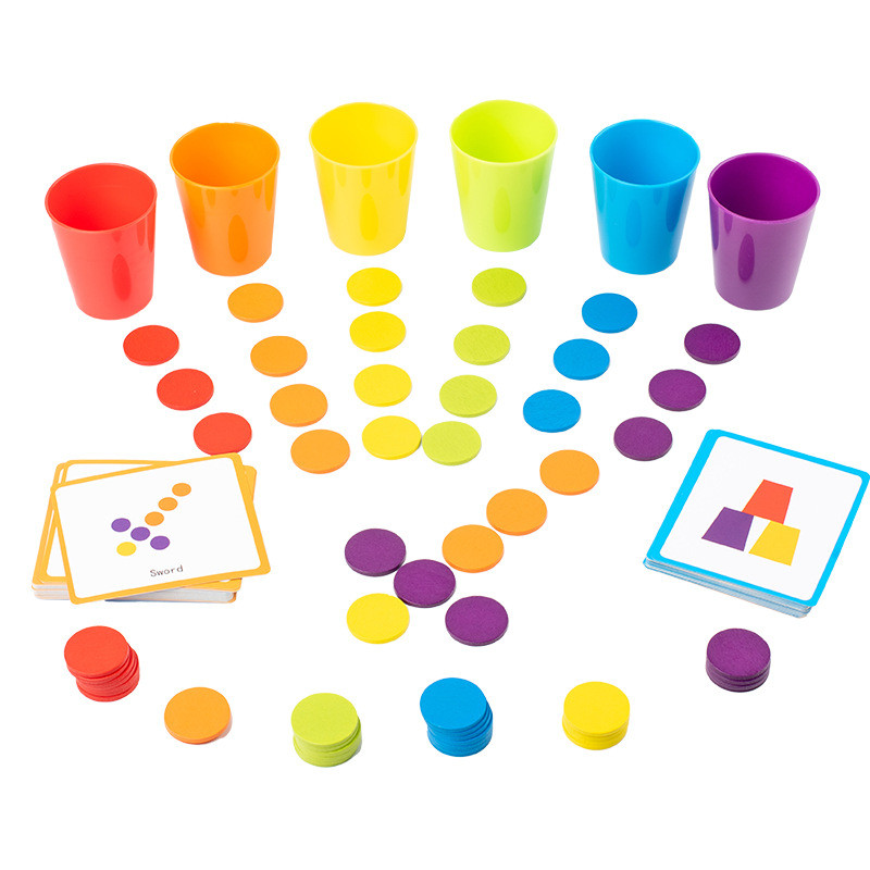 Giáo cụ Montessori 0-3- Cốc phân loại màu cho bé học về màu sắc,làm quen với toán học,Đồ chơi giáo dục,Phân biệt màu sắc