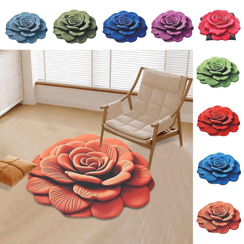 Thảm hoa TPKSF98, Thảm trải sàn hoa mẫu đơn mềm hình đặc biệt, Chăn thấm 40x40cm / 60x60cm cho phòng khách Bàn trà đầu giường