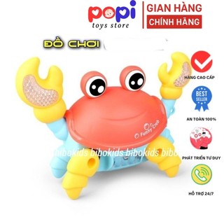 Đồ Chơi Con Cua Chạy Pin – Phát Nhạc Vui Nhộn và Đèn Sáng Màu, Đồ Chơi An Toàn Phát Triển Kỹ Năng Cho Bé