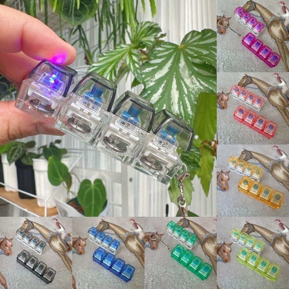 Móc chìa khóa SEYAWSON, Đế bàn phím LED Đồ chơi nhấp chuột Fidget, Mặt dây chuyền thú vị 4 phím Móc khóa giải nén giảm căng thẳng cho người lớn