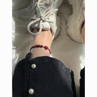 🌟Vòng chân dây đỏ hình khóa hòa bình và thành công cho phụ nữ, bạn bè, sinh viên, năm hoàng đạo 3SQH