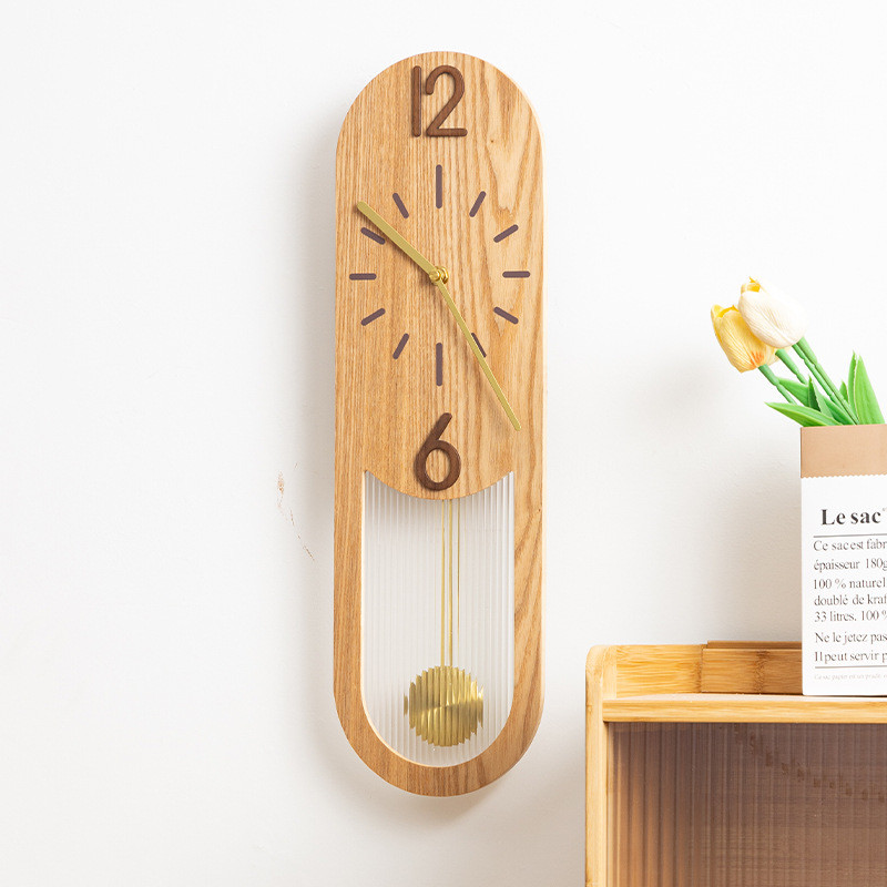 Đồng hồ treo tường, Đồng hồ treo tường kỹ thuật số xoay bằng gỗ, chạy bằng pin im lặng, Phòng khách, Phòng ngủ, Đồ trang trí phòng học