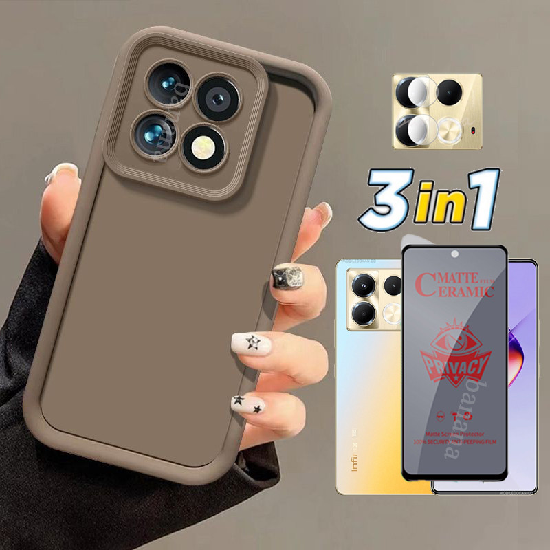 3in1 Infinix Note 40 5G Trọn gói Vỏ điện thoại chống sốc cho Infinix Note 40 4G Kính cường lực gốm + Phim ống kính
