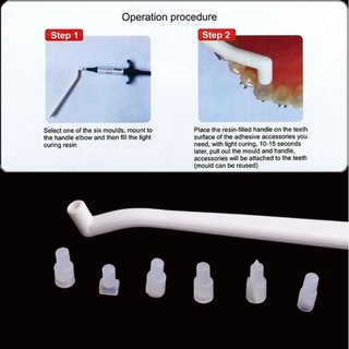 Nha Khoa Mini Khuôn Phun Ortho Lingual Nút 1 Tay Cầm 6 Khuôn / bộ Phụ Kiện Chỉnh Nha