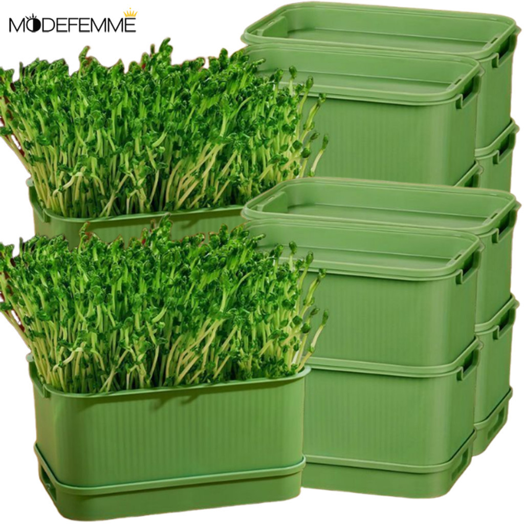 [Trang chủ] Khay đựng cây con chuyên nghiệp có hệ thống thoát nước, Hộp đựng mầm nhựa dày cho cây thủy canh, 1 / 2 / 3 Bộ dụng cụ trồng trọt không đất