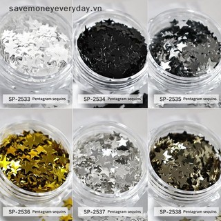 [savemoneyeveryday] 1Box Five Pointed Star Nail Mix Sequins Flash Nail Shining Mirror Trang trí bột nghệ thuật móng tay DIY Nail Art Người đam mê [vn]