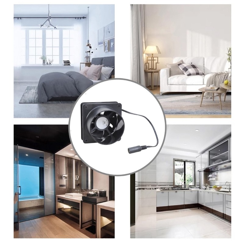 Quạt ống dẫn nội tuyến Mon 12V 8cm có bộ điều khiển tốc độ Máy thổi khí thông gió mạnh mẽ để sưởi ấm Bộ tăng áp làm mát Lều