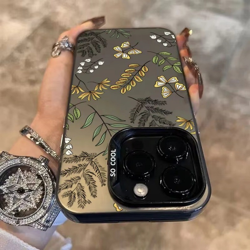 Ốp Điện Thoại Mạ Điện Mờ Cho OPPO Reno 11F 11 10 Pro 5 5K 5F 8T 8Z 8 4 5 6 Lite 4F Họa Tiết Lá In Hình IMD Cover