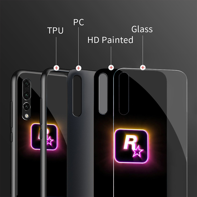 Ốp điện thoại di động kính cường lực Grand Theft Auto 6 GTA VI cho iPhone 16 15 14 13 12 11 Pro XS Max Plus Mini X XR 8 7 6s SE2 / 3