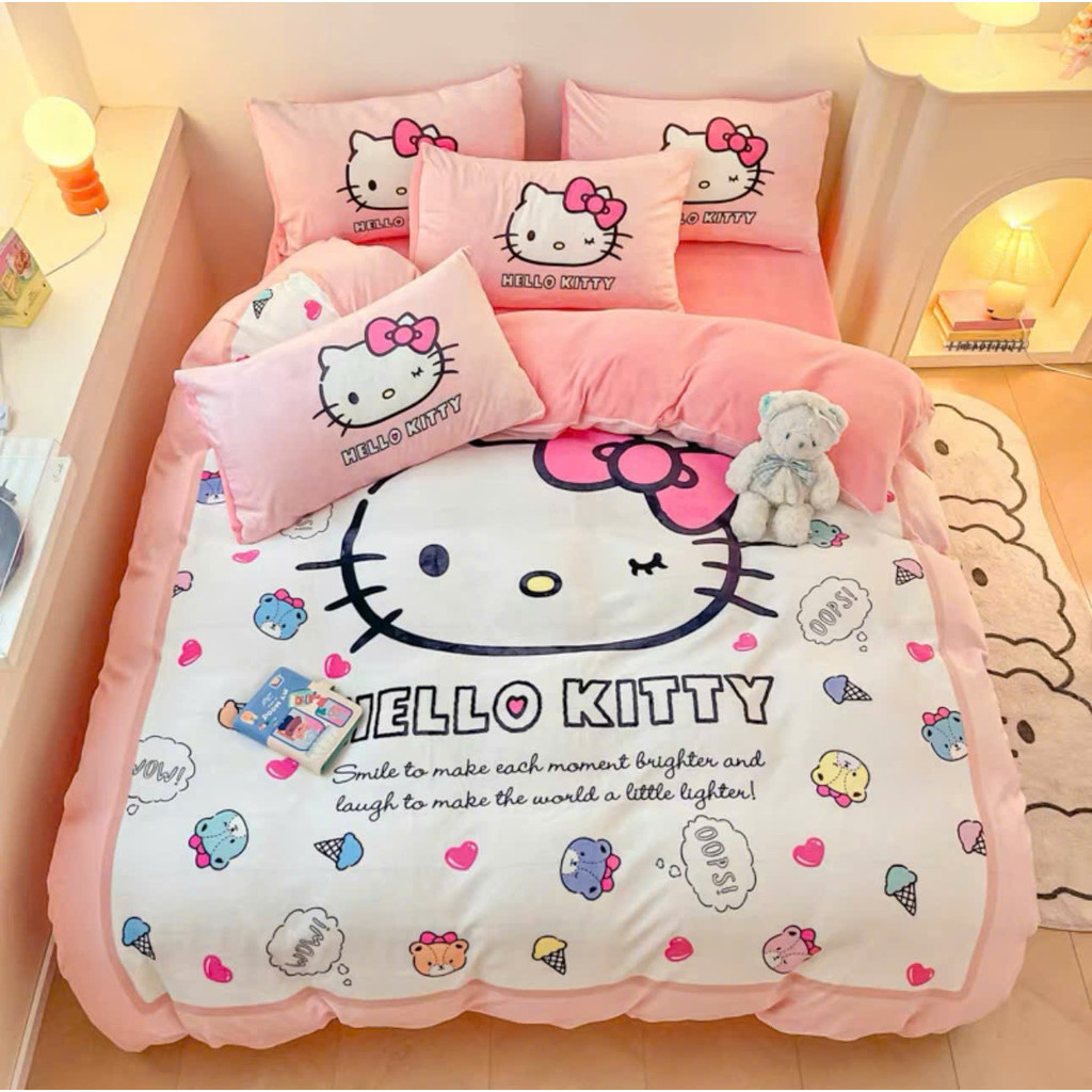 (SGN221)Bộ Chăn Ga Gối Nỉ Nhung Mềm Mịn Dành Họa Tiết Ngộ Nghĩnh Đáng Yêu Cho Bé  - MemMinbedding Luxury