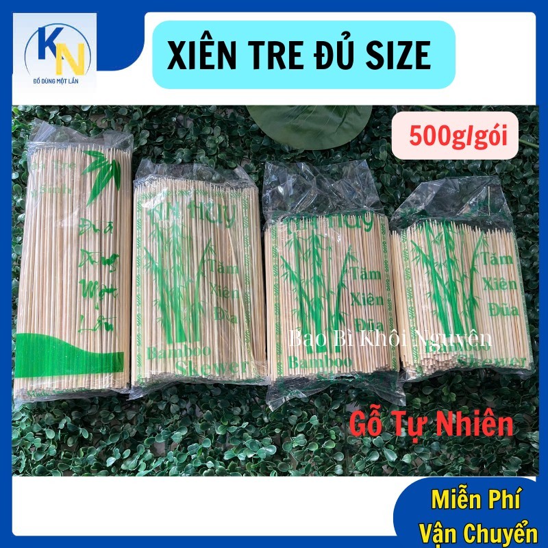 (500g/bịt) Xiên que , xiên tre cá viên chiên , tôm nướng , thịt nướng ...
