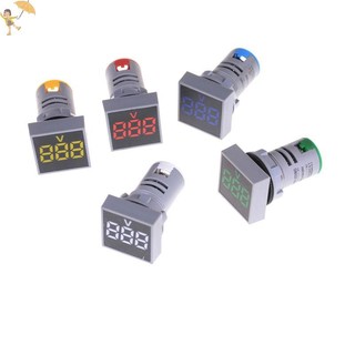 [Gou] 22MM AC12-500V Vôn kế Bảng điều khiển vuông LED Đồng hồ đo điện áp kỹ thuật số Đèn báo VN