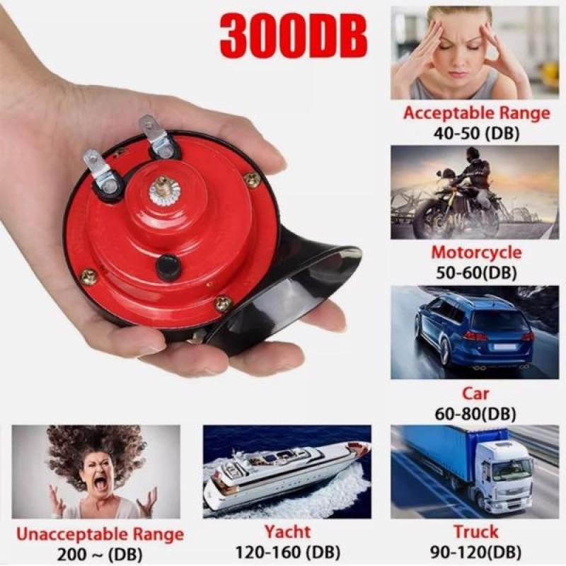 Còi tàu siêu to 300DB 12V chống nước cho xe tải xe máy thuyền đỏ