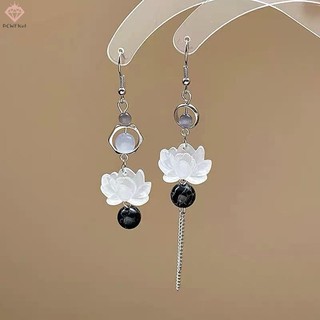 [Pcwkkef] 1 Đôi Bông Tai Sen Tinh Tế Độc Đáo Hoa Hồng Thanh Lịch Bất Đối Xứng Thả Bông Tai Nữ VintageJewelry Phụ Kiện Mới