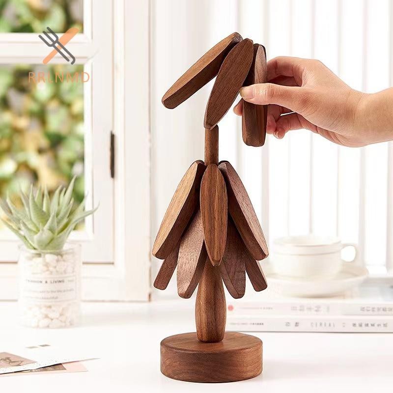 Rrlnmd Cây Thiết Kế Đứng Trivets Trang Trí Chống Bỏng Chịu Nhiệt Bàn Thảm Coaster Gỗ Placemats Nồi MỚI